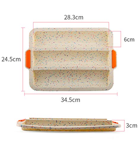 Rann.Bao Pan francés, Utensilios para Hornear antiadherentes de Silicona de Grado alimenticio, 3 Rejillas Bandeja de repostería Herramientas para Hornear Pan casero