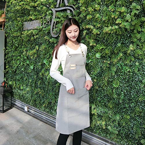 RAPRON Delantal de Trabajo Hombre Delantal Camarero Profesional, 31.49'' Más Delantal Denim Delantal Barbacoa Chef con 3 Bolsillos, Correas de Cintura Ajustable Delantal Jardin Pintura Servidor Babero