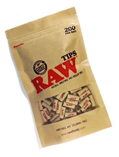 RAW - Boquillas naturales sin refinar, bolsa de 200 unidades