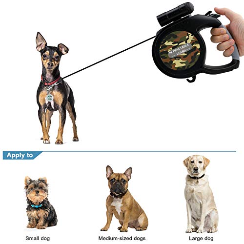 RCRuning-EU Flexi Correa para Perros Retráctil 8m, Correa Perro Extensible with Led Light,Dog Lead for Large Medium Small Pet Dogs Night Walking (Camouflage Green)