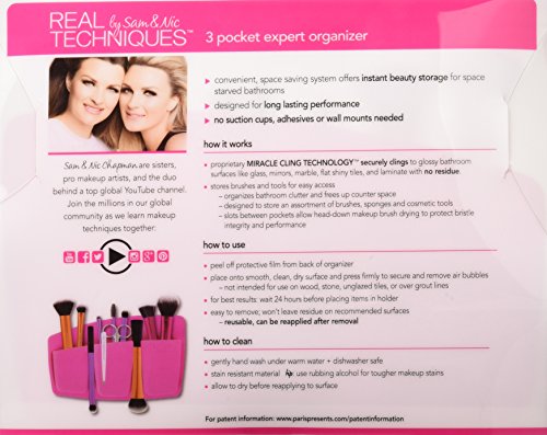 Real Techniques 3 Pocket Expert Organizer-Pink - Soporte con 3 Compartimentos Rosa 280 g