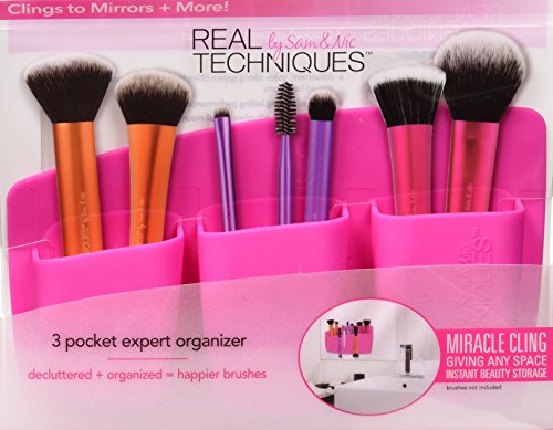 Real Techniques 3 Pocket Expert Organizer-Pink - Soporte con 3 Compartimentos Rosa 280 g