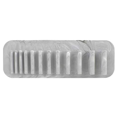 Real Techniques - Organizador de brochas de maquillaje para pared, parte trasera adherente, diseño marmolado