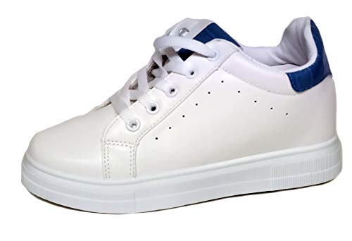 Rebelde - Bamba Alta para Mujeres, Talla 41, Color Blan/Jeans