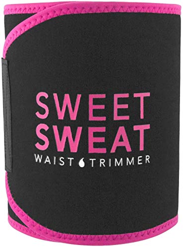 Recortador de Cintura Sweet Sweat (Logo Rosa) para Hombres y Mujeres. Incluye Muestra Gratuita de potenciador de Entrenamiento Sweet Sweat!