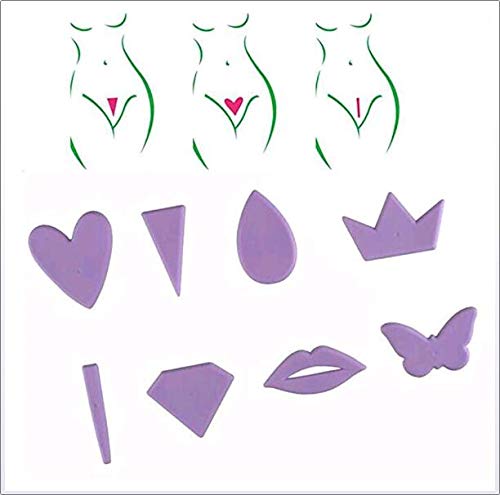 Recortadora de bikini, afeitadora púbica para señoras, moldes para afeitar bikini - 8 piezas/juego