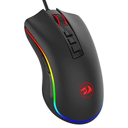 Redragon M711 COBRA Ratón Gaming RGB Windows, Sensor Pixart P3325 10,000 DPI, 8 Botones Programables, Memoria integrada, Interruptores 20 Millones clics, Cable mallado. PC Compatible