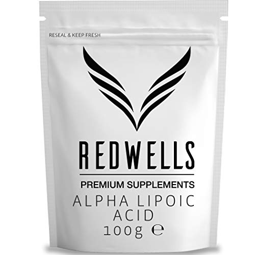 REDWELLS 100g puro (Sin aditivos químicos) Ácido alfa lipoico Polvo poderoso antioxidante GMO Free Vegan