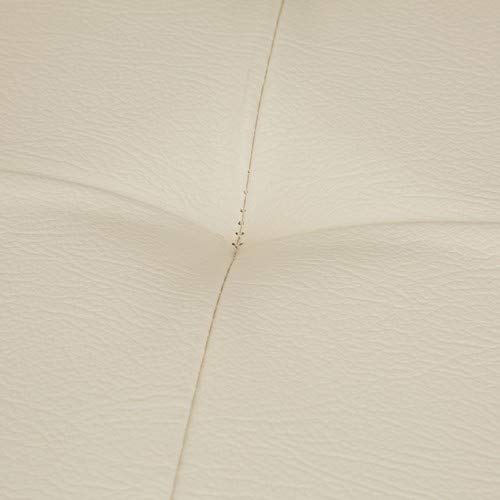 Relaxdays Banco plegable, Baúl de almacenaje, Cuero sintético, 38 x 114 x 38 cm, Crema