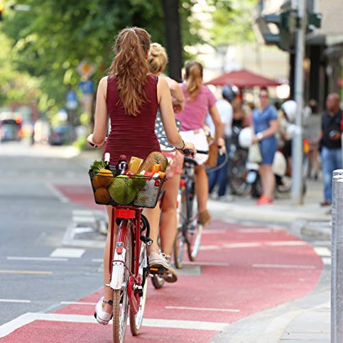 Relaxdays, Negro, Cesta Bicicleta Trasera para Portaequipajes con Asa, Acero, 19 x 41 x 30 cm