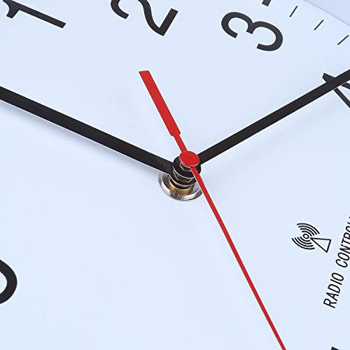 Reloj de pared inalámbrico con carcasa de aluminio, cambio automático de horario de invierno y verano, 25 cm