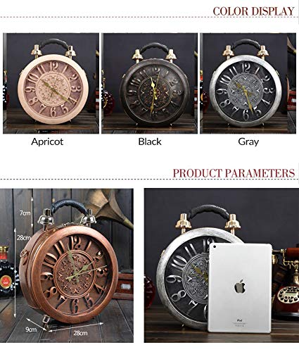 Reloj de Trabajo Real Funcional para Mujer Elegante Bolso de Mano Clásico Redondo etro Bolso Vintage Bolso de Embrague de Hombro Bolso Steampunk (Pink)