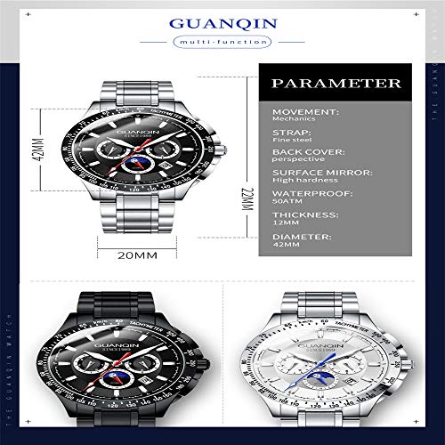 Relojes de Hombre Mecánica Moda Deportiva Impermeable Automático Relojes Masculinos Semana Fecha Reloj de Negocios Reloj Hombre