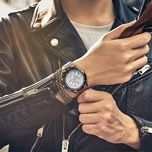 Relojes de Pulsera de los Hombres de Las Mejores Marcas Cronógrafo Dorado Relojes de Hombre Relojde Pulsera de Oro Grande para Hombre Caja de Hombre Relogio Masculino