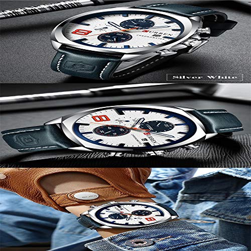 Relojes Deportivos de Hombre de Moda Relojes de Cuarzo analógicos para Hombres Fecha Impermeable Relojes de Pulsera Militares multifunción Reloj de Hombres