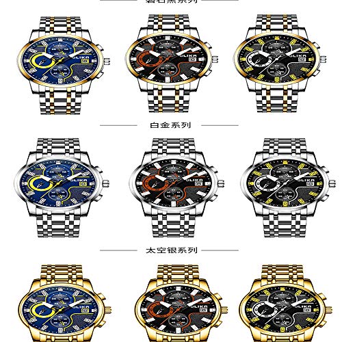 Relojes para Hombres Moda Impermeable Relojgenuino Tendencia Relojcasual de Cuarzo para Hombres Relojde Acero Inoxidable