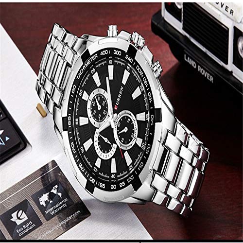 Relojes primeras Marcas Hombres Moda y Casual Relojes de Pulsera de Cuarzo para Hombre Relojes de Pulsera de Acero Deportivos analógicos clásicos Relojes