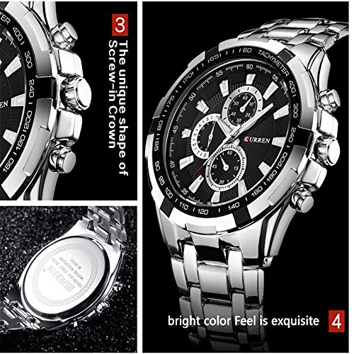 Relojes primeras Marcas Hombres Moda y Casual Relojes de Pulsera de Cuarzo para Hombre Relojes de Pulsera de Acero Deportivos analógicos clásicos Relojes