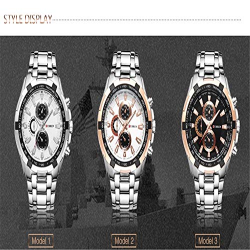 Relojes primeras Marcas Hombres Moda y Casual Relojes de Pulsera de Cuarzo para Hombre Relojes de Pulsera de Acero Deportivos analógicos clásicos Relojes
