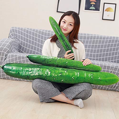 RENJIANFENG Cojines De Verduras De Pepino Simulados, Tela De Felpa Corta, Relleno De Algodón PP, Almohadas De Cintura con Respaldo, Almohada De Personalidad, 20 Pulgadas,70cm