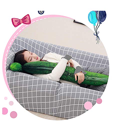 RENJIANFENG Cojines De Verduras De Pepino Simulados, Tela De Felpa Corta, Relleno De Algodón PP, Almohadas De Cintura con Respaldo, Almohada De Personalidad, 20 Pulgadas,70cm