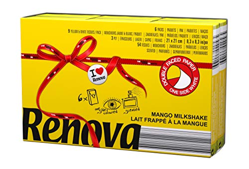 Renova Pañuelos De Bolsillo Red Label Mango - 6 paquetes de pañuelos Aroma Mango