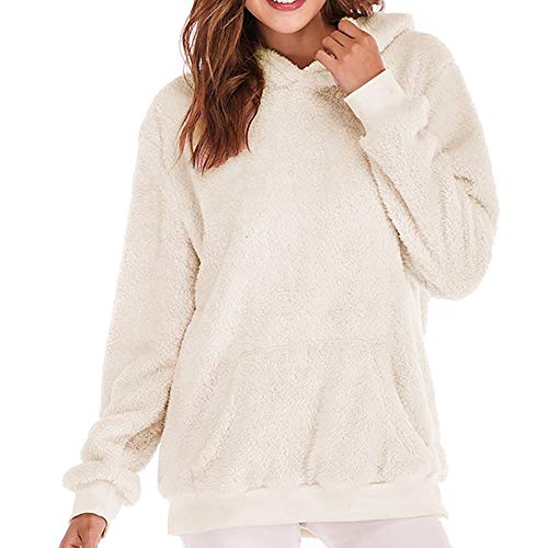 Reooly Liquidación Venta Mujer Sudadera con Capucha 2019 Suelta Tallas Grandes Jersey De Mujer Jersey Otoño Invierno Manga Larga Remata Abrigo Cálido (N-Khaki,XX-Large