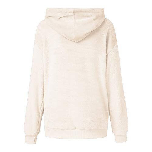 Reooly Liquidación Venta Mujer Sudadera con Capucha 2019 Suelta Tallas Grandes Jersey De Mujer Jersey Otoño Invierno Manga Larga Remata Abrigo Cálido (N-Khaki,XX-Large