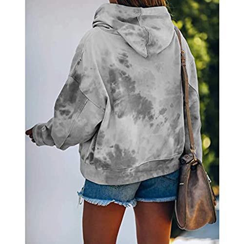 ReooLy Pull-Over, Sudadera con Capucha y Estampado navideño de Manga Larga para Mujer(Gris，XXL)