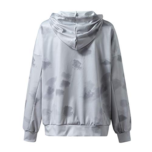 ReooLy Pull-Over, Sudadera con Capucha y Estampado navideño de Manga Larga para Mujer(Gris，XXL)