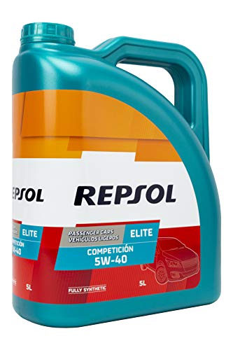 REPSOL 540653 Aceite DE Motor Elite COMPETICIÓN 5W40 5 litros, Transparente, 5L