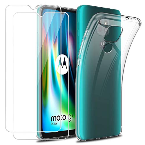 Reshias Funda para Xiaomi Poco X3 NFC + [2 Pack] Cristal Templado Protector de Pantalla, Suave TPU Transparente Gel Silicona Protectora Carcasa para Xiaomi Poco X3 NFC 6.5"