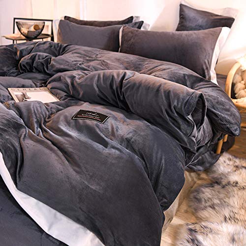 RESUXI Set di piumini natalizi Set di Quattro pezzi di Kit in velluto di Cristallo a doppia faccia a doppia Falda a tesa Larga, coperta di lusso per adulti e copertura Set di lusso@Sol_Doppio