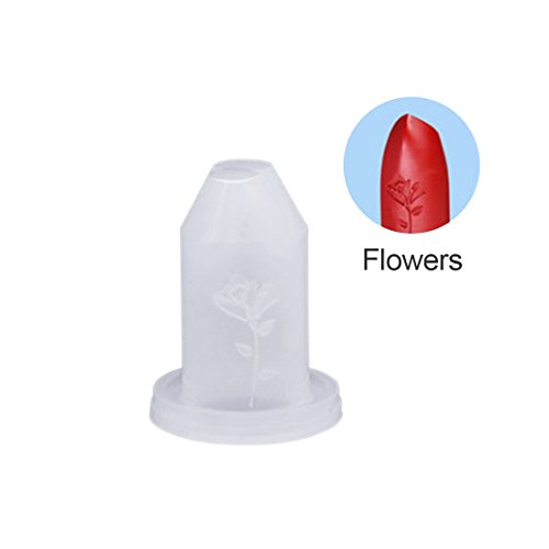 RETYLY 4pcs casera DIY 12.1mm lapiz labial tubo de llenado la cabeza de silicona maquillaje molde estilo de herramientas de belleza de lapiz labial de silicona: boca de pajaro flores de unas rosa