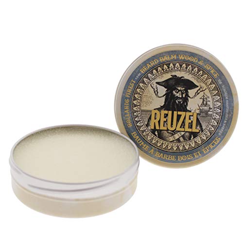 Reuzel - Bálsamo para barba, de madera/especias, para hombre, con hamamelis/aceite de argán/manteca de karité/ortiga/extracto de romero/35 g