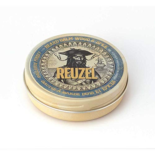 Reuzel - Bálsamo para barba, de madera/especias, para hombre, con hamamelis/aceite de argán/manteca de karité/ortiga/extracto de romero/35 g