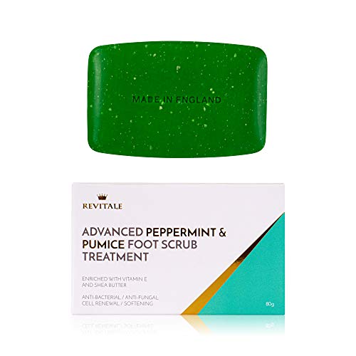 Revitale Advanced - Jabón para tratamiento de exfoliación de pies con menta y piedra pómez