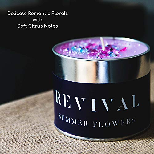 Revival Vela Relajante de Flores de Verano fragancias románticas y aromáticas y aceites Esenciales Naturales - Tiempo de combustión 45 Horas