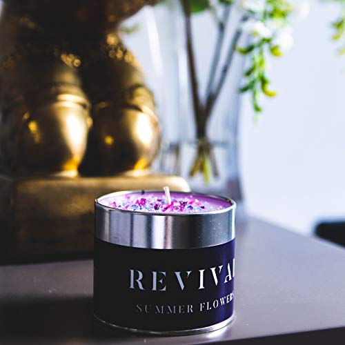 Revival Vela Relajante de Flores de Verano fragancias románticas y aromáticas y aceites Esenciales Naturales - Tiempo de combustión 45 Horas