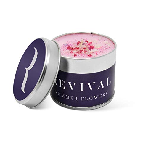 Revival Vela Relajante de Flores de Verano fragancias románticas y aromáticas y aceites Esenciales Naturales - Tiempo de combustión 45 Horas