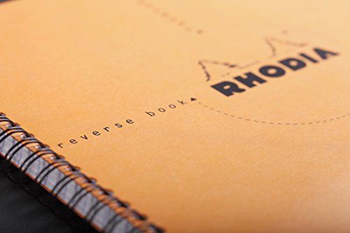 Rhodia 193638C - Libreta Reverse Book cuadriculado de anillas, Tamaño 21 x 21 cm, 80 hojas, color naranja