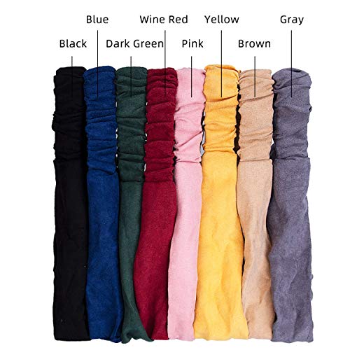 Richaa 8 Piezas Diademas para Mujer, Diadema para el Cabello Nudo, Color Puro Venda De Pelo, Diademas para Turbante Para El Maquillaje Banda Para Cabello