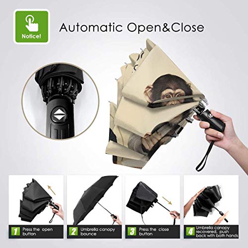Rick Springfield Fuerte a Prueba de Viento Stormproof Plegable Viaje para Mujeres Hombres protección UV automático Triple Paraguas Plegable Umbrell