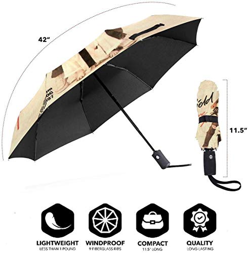 Rick Springfield Fuerte a Prueba de Viento Stormproof Plegable Viaje para Mujeres Hombres protección UV automático Triple Paraguas Plegable Umbrell