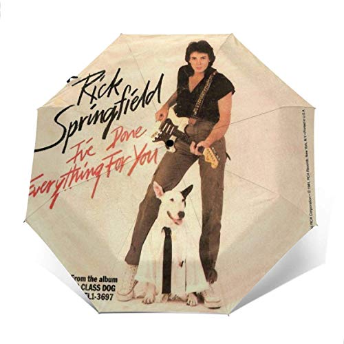 Rick Springfield Fuerte a Prueba de Viento Stormproof Plegable Viaje para Mujeres Hombres protección UV automático Triple Paraguas Plegable Umbrell