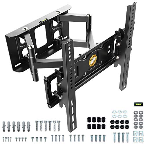 RICOO S6244, Soporte TV Pared, Giratorio, Inclinable, Televisión 32-55" (81-140cm), Brazo Universal, Televisor LED LCD Curvo, VESA 200x200-400x400