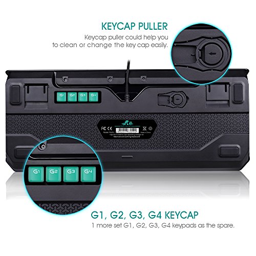 Rii K61C Teclado Gaming Mecánico 104 Teclas Anti-Ghosting Teclado de Ordenador retroiluminado con 3 Teclas de Macros (Layout Español)