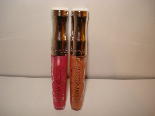 Rimmel London Stay Gloss - Brillo de labios (2 unidades, 180 ETERNAL FLIRT + 710 DIOMOND Dust)