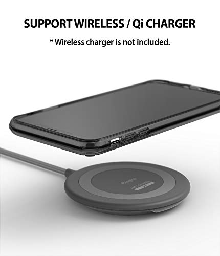 Ringke Fusion Compatible con Funda iPhone XS MAX 6.5" Clear PC Transparente Back TPU Bumper [Drop Defense] Biselado Bezels Scratch Protection Cubierta para Apple iPhone XS MAX (2018) - Smoke Black