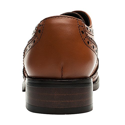 Rismart Mujer Brogue Dedo del Pie Puntiagudo Puntas De ala Oxfords Zapatos De Cordones SN02372(Marrón,EU38)